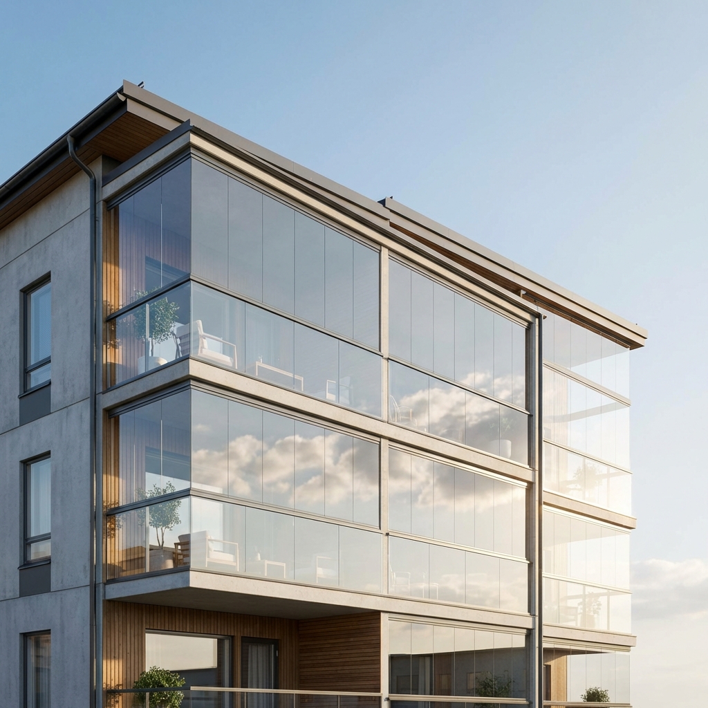 Exteriér moderného zasklenia